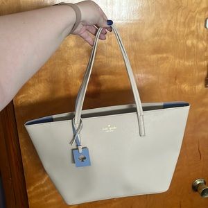 Kate spade tote bag. Cream in color. Only used once.